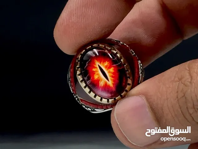خاتم رجالي فضة عين التنين