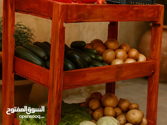 شلف أو استاند للخضار أو لأي غرض خشب قوي جدا متر X متر عمق 50 سانتي مناسب لا ي مكان
