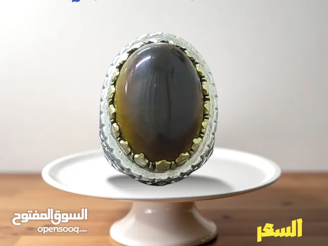 خاتم عقيق عين النمر الطبيعي