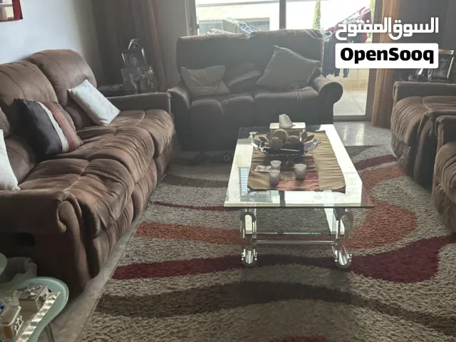 طقم جلوس للبيع ريكلاينر لون بني 7 مقاعد