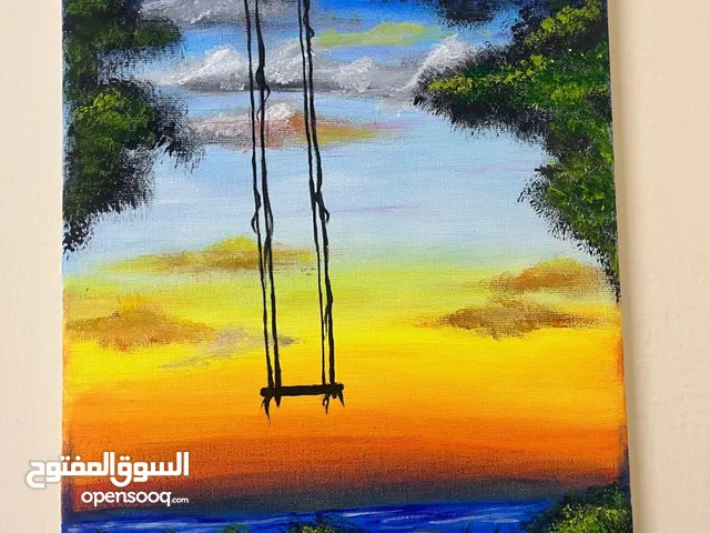 Swing at Sunset – Original Hand-Painted Canvas Art
