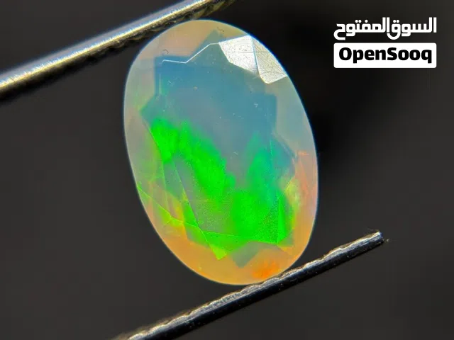 حجر أوبال فاير أبيض أثيوبي طبيعي مع فحص المختبر Natural Ethiopian fire opal stone