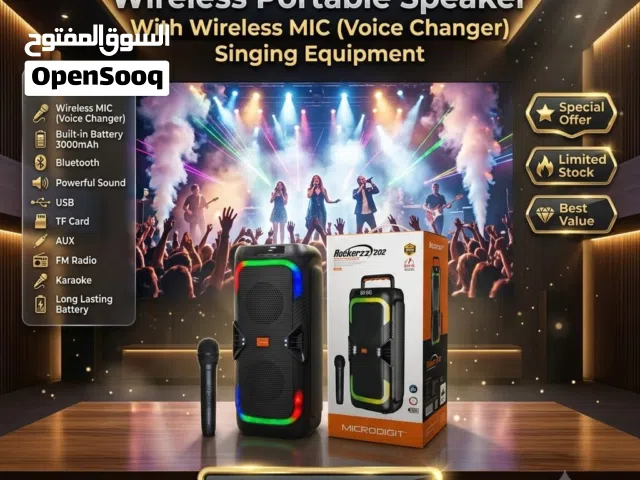 New Wireless Speaker With Wireless MIC (Voice Changer) Singing Equipment Built-in Battery