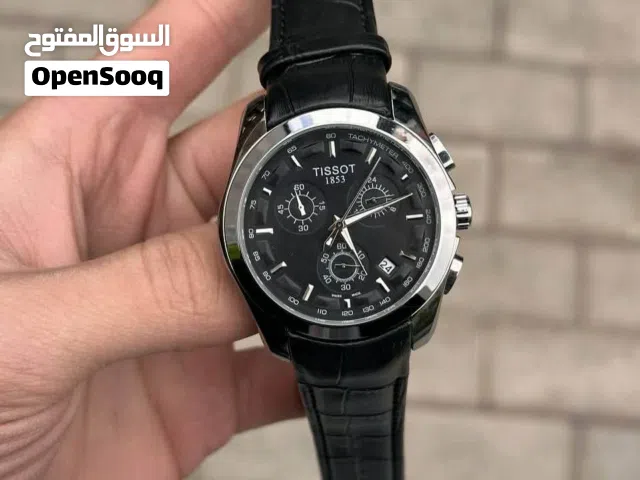 ساعة Tissot جديدة تيسو رجالية كرونوغراف كما هو موضح في الصورة لون الجلد أسود