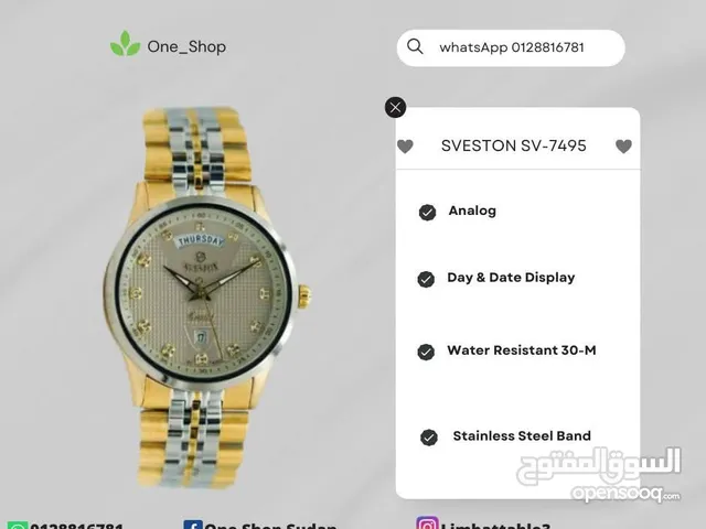 SVESTON SV- 7495 MEN'S WATCH سفستون ستيل اصلية جديده مع كرت الضمان ودليل التشغيل وعلبة