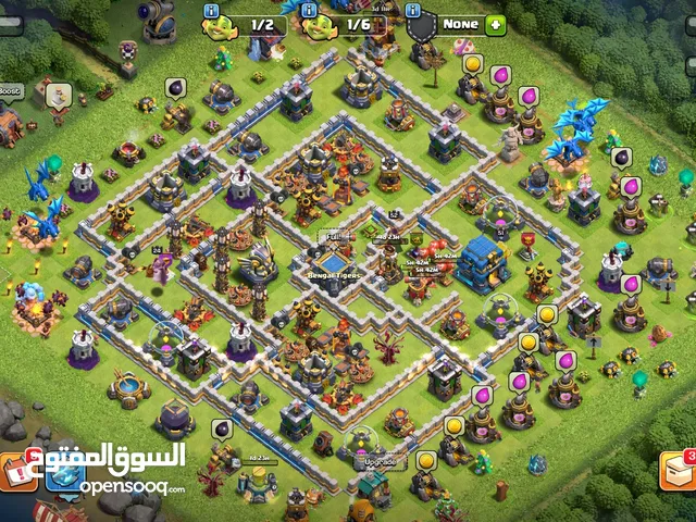 Clash of clans COC account TH12 half max with 5,900 gems حساب كلاش اوف كلانس تاونهول 12 نص ماكس