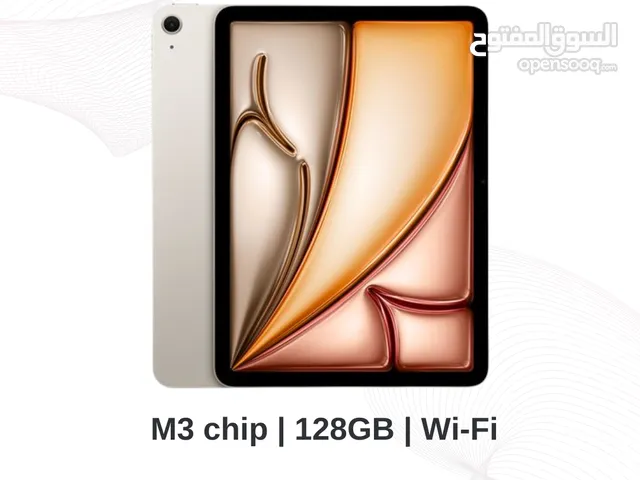 iPad Air 7 11-inch, 128GB Storage, M3 Chip, Wi-Fi Only, Starlight, Purple, Gray,