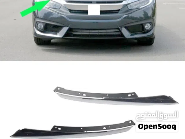 قطعتين كروم حواجب سيفيك 2016-2021   Chrome Headlight Eyelid Eyebrows for Civic