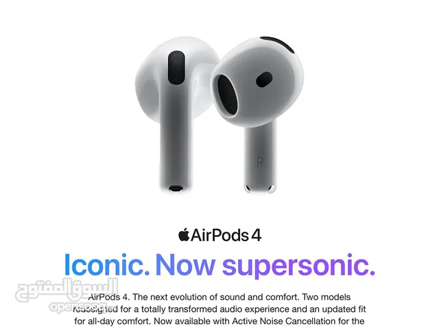 AirPods 4. Iconic. Now supersonic. Updated fit for all-day comfort, a transformed audio experience