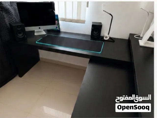 black desk rarely used