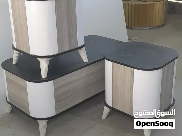 طاولات وسط خشب ودهان الون حسب الطلب ديكور شاشه الون اختياري