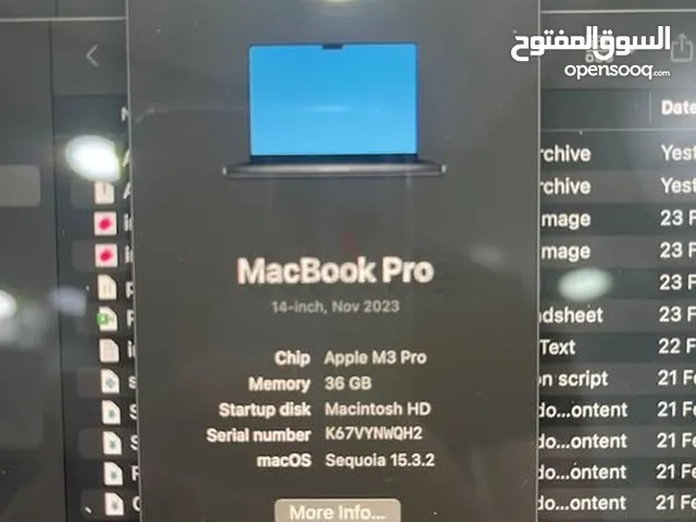 MacBook Pro M3 Pro (2024), Max Specs 36GB RAM, 512GB SSD with 12‐core CPU and 18‐core GPU