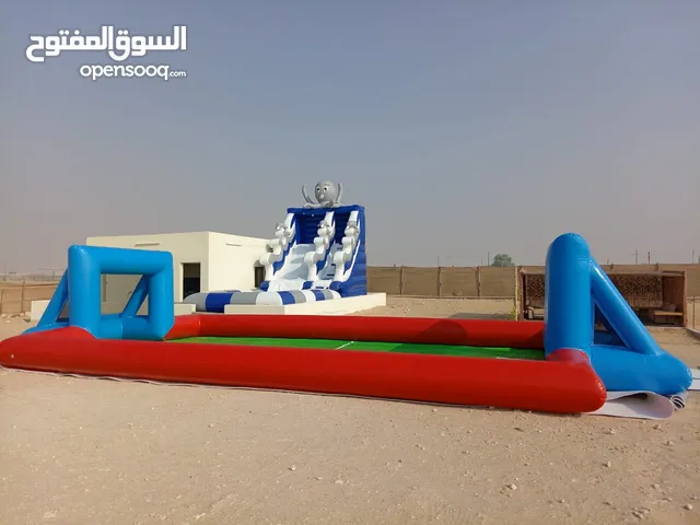 تنظيم حفلات وتأجير الزحليقة العادية والمائية والملعب المائى ومدفع الصابون