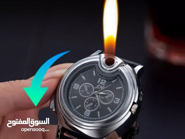 ساعة HUAYUE كوارتز مع ولاعة إلكترونية ذكية مدمجة