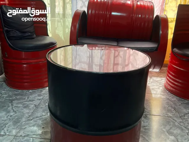 طقم جلوس على شكل برميل