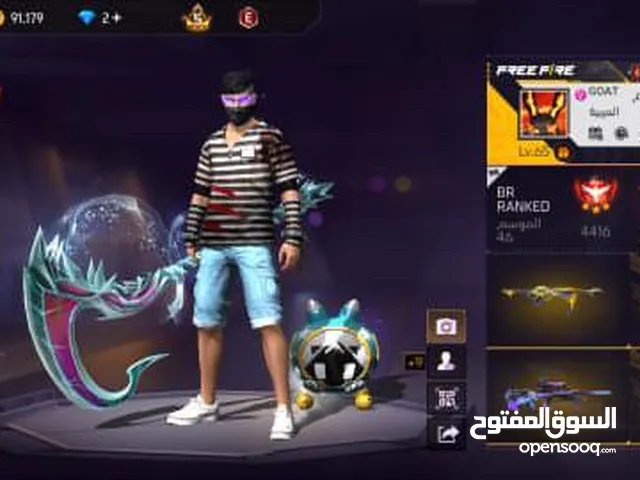 بيع حساب فري فاير فيه أكثر من 41,000 جوهرة + سكنات نادره
