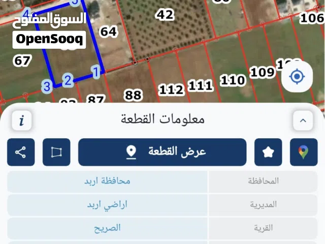 فرصة استثمارية وسكنية مميزة في إربد / الصريح للبيع قطعة أرض في الصريح