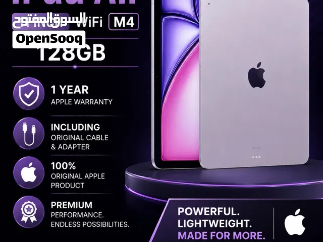 Apple i pad Air 11 inch M4 WiFi 128GB one year apple warranty also amazing