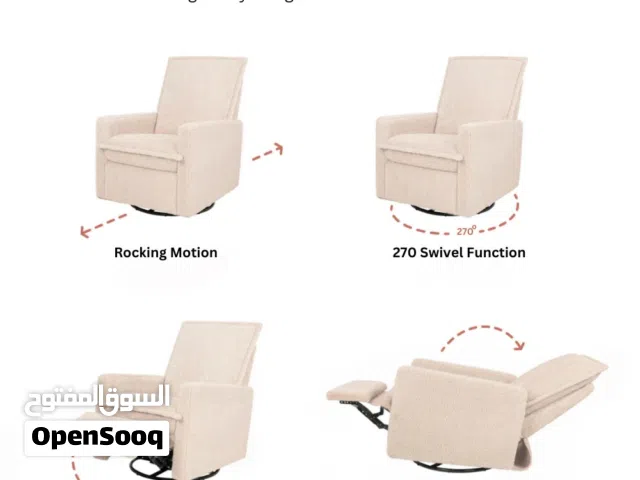 reclined, rocking nursery chair