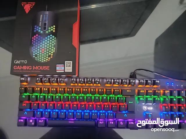 كيبورد ميكانيكل و ماوس RGB غير مستعمل جديد