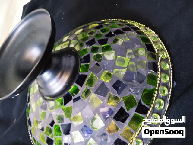 فازة (سلطانية) موزاييك ملكية مرصعة بالكريستال الأخضر – قطعة ديكور فنية نادرة