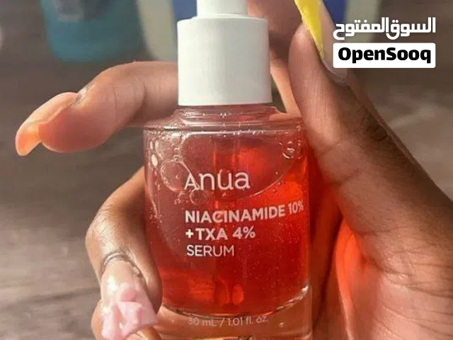 سيرومات العنايه من انواا الكوريه  anuaالازرق للترميم والنفخه والوردي للتفتيح والاخضر للتهدئه و4مرطب