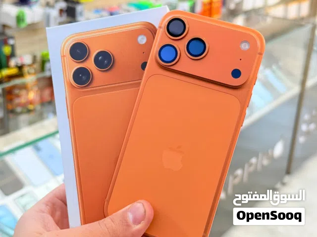 ايفون 17 برو ماكس. دبل سيم كرت. ذاكره 255. بطارية 100 ضمان 5 اايام. نظافه 10%. مشحون 58