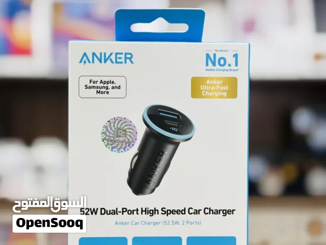 شاحن سيارة سريع منفد تايب سي + يو اس بي من انكر ضمان 18 شهر 52W DUAL PORT HIGH SPEED CAR CHARGER