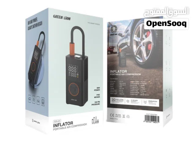 منفاخ هواء لإطارات السيارة من جرين ليون مع شاشة رقيمة جديد ضمان سنة