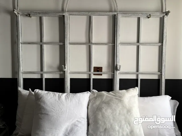 Vintage iron window bed backdrop