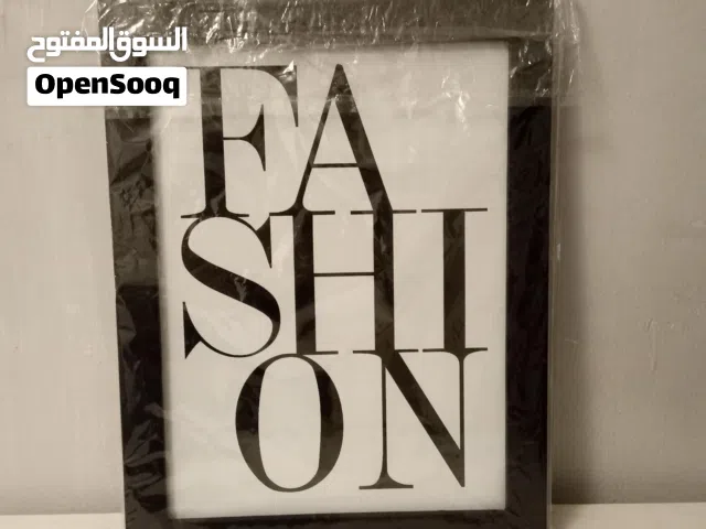 برواز ديكور مودرن FASHION أبيض وأسود خشب طبيعي وزجاج 30x40 سم