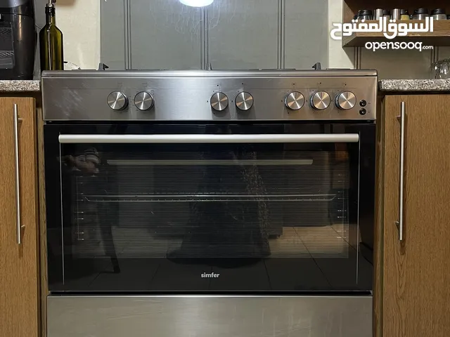 للبيع: طباخ غاز مع فرن نوع Simfer - شبه جديد! ستينلس ستيل 90سم مع اكسسواراته فل سيفتي بسعر ممتاز