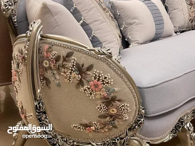 طقم كنب دمياطي  خشب زان قماش سليفا تحريف يدوي اعلى جودة من المصنع لبيتك