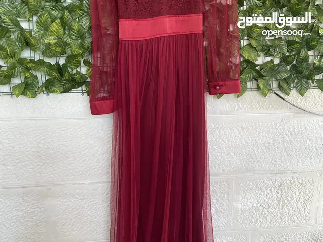 فستان تركي خمري شبه جديد مقاس 44