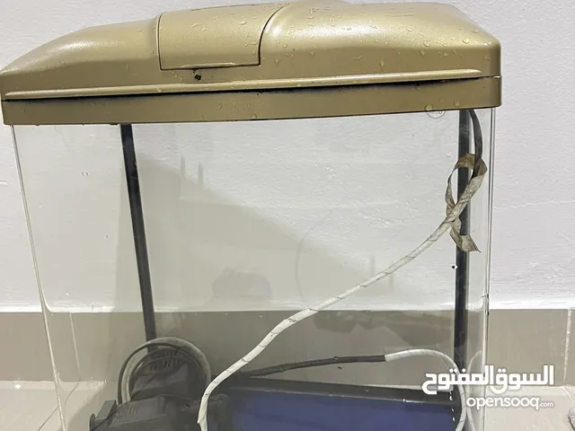 حوض سمك مع فلتر وحجر واكل سمك