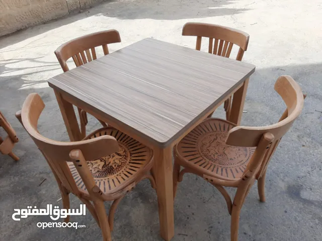 كراسي للمقاهي خشب زان صناعة مصرية وطاولات