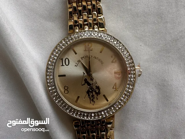 ساعة polo ذهبية نسائية بدون علبه