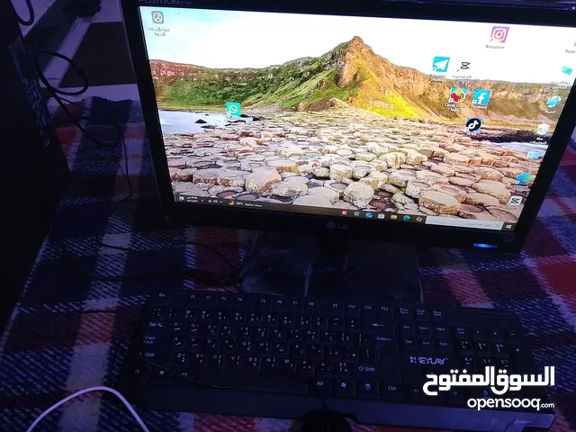 كمبيوتر او تجميعة شاشه lg وكيسة لينوفو وكيبورد كاملة