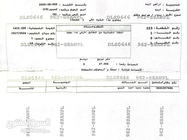 1111 m2 4 Bedrooms Townhouse for Sale in Irbid Hay Al Turokman