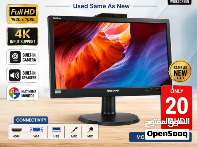 LENOVO 22” FULL HD MONITOR WITH CAMERA & SPEAKERS – SPECIAL OFFER – ONLY BHD 22!