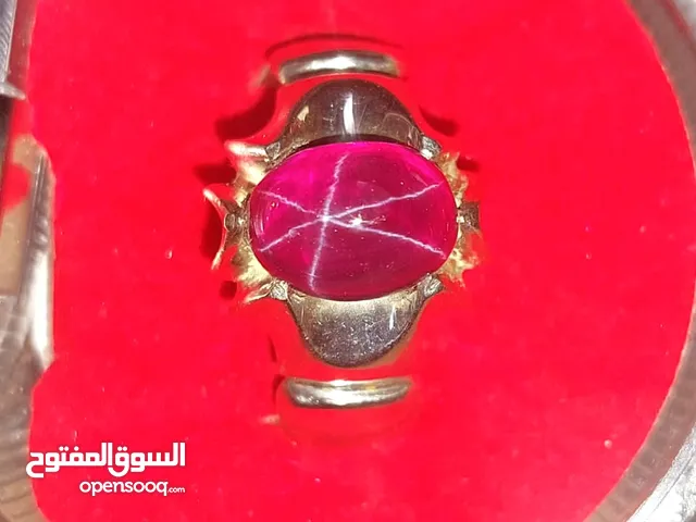 خاتم صياغه ايرانيه حجر ياقوت نجمي