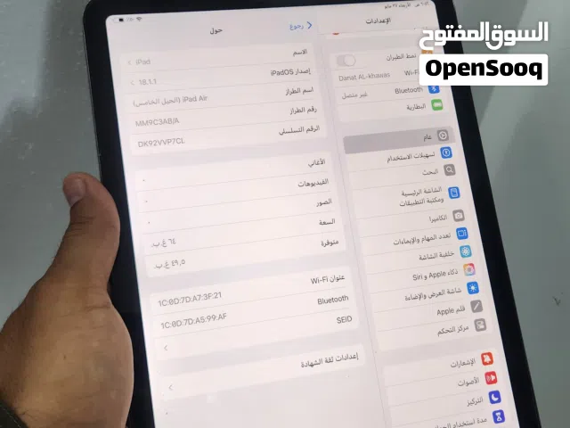 ايباد اير 5 المعالج M1 ممتاز الايباد لاكن اقرا الوصف للبيع او البدل