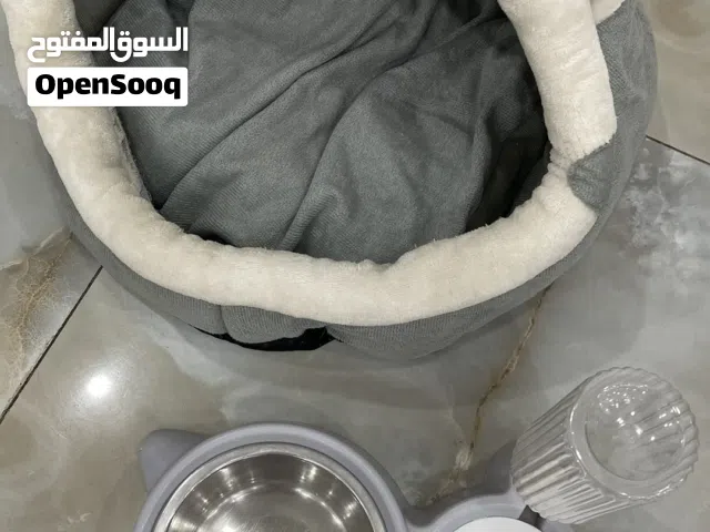 للبيع بيت ( منزل ) قطط + صحن وعاء اكل وماء اثنينهم ب 5