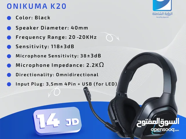 ONIKUMA K20 Wired Gaming Headsets With Microphone RGB Light