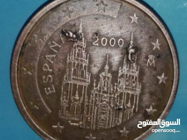 عملة 2  سنت أرو اسبانى مميزة لمقدر البند لعام 2000