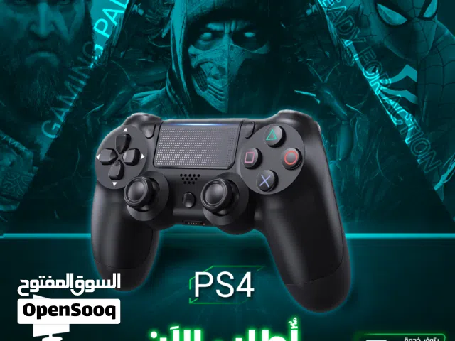 يد العاب جيمنغ ايد بلايستيشن 4 لون أسود و أبيض و أزرق و أحمر  Controller Playstation Gamepad PS4