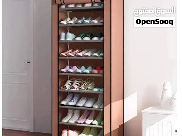 جزامة احذيه 9 طابق  الهيكل حديد داخل رفوف حديد مو بلاستك ارتفاع// 160سم عرض 58سم