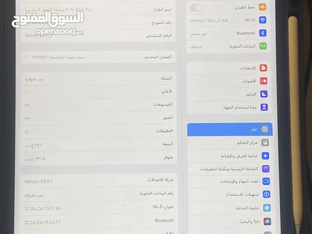 Apple iPad Pro 6 256 GB in Amman