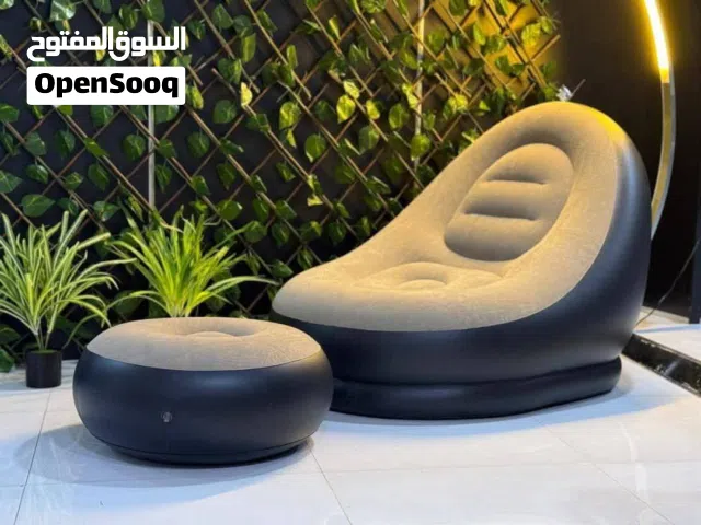 كرسي نفخ مع مسند قدم