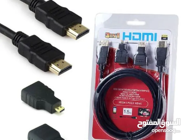 تحويلات 3in1 HDMI Cable To Mini Micro HDMI Adaptor Cable Kit HD 1.5M  Tablet PC